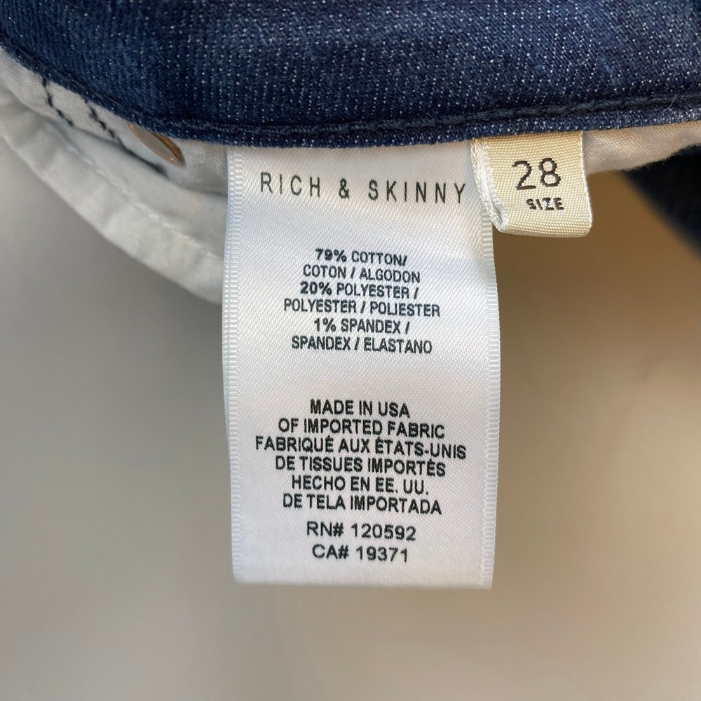 Women's RICH & SKINNY Blue Distressed Skinny Jeans Size 28 USA - Picture 5 of 14